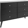 Prepac Milo Mid-Century 6 Drawer Dresser For Bedroom