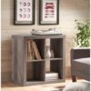 Better Homes and Gardens.. Bookshelf Square Storage Cabinet 4-Cube Organizer (Weathered) (Rustic Gray, 4-Cube) - Image 6
