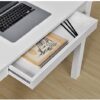 Mainstays Furniture New Parsons Desk with Drawer, Multiple Colors (White) - Image 5