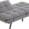 FIOXA Memory Foam Futon, Black Faux Suede Fabric (Color : Gray)