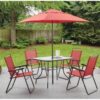 Mainstay s Searcy Lane 6-Piece Padded Folding Dining Set, Red, Seats 4