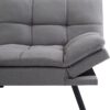 FIOXA Memory Foam Futon, Black Faux Suede Fabric (Color : Gray) - Image 2