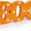 Marquee Light Up Letters Wooden Boo Sign with Auto Timer for Table