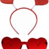 Valentines Day Heart Head Boppers Headbands and Heart Shape Sunglasses