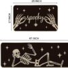 Spooky Skeleton Spider Bone Black Halloween Kitchen Mats Set of 2 - Image 6