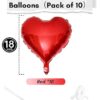 18 Inch Red Heart Foil Balloons Large Red Foil Balloons Helium - Image 2