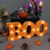 Marquee Light Up Letters Wooden Boo Sign with Auto Timer for Table - Image 3