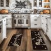 Spooky Skeleton Spider Bone Black Halloween Kitchen Mats Set of 2 - Image 2
