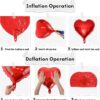 18 Inch Red Heart Foil Balloons Large Red Foil Balloons Helium - Image 6