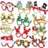 12Pcs Christmas Glasses Glitter Holiday Party Glasses - Image 2