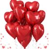 18 Inch Red Heart Foil Balloons Large Red Foil Balloons Helium