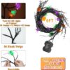 6 Ft 54 LED Halloween Willow Vine Twig Decor Garland with Bats - Image 2