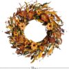 18” Artificial Floral Wreath with Colorful Daisies - Image 3