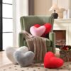 Heart Pillow Pink Heart Shaped Throw Pillows Super Soft - Image 2