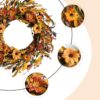 18” Artificial Floral Wreath with Colorful Daisies - Image 2