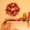 5.91FT Fall Garland Artificial Eucalyptus Garland with Flowers - Image 3