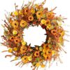 2inch Thanksgiving Daisy Grain Wreath