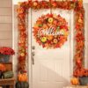 20 Inch Fall Wreath with Welcome Sign - Image 3