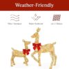 4ft 3-Piece 2D Lighted Christmas Deer Family Set - Image 5