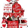 12 Pcs Valentine's Day Tiered Tray Decor Set