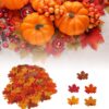 500PCS Artificial Maple Leaves 5 Assorted - Image 5