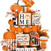 15 Fall Tiered Tray Decor Pumpkins Farmhouse
