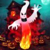 8 FT Tall Halloween Inflatables Ghost Decorations Outdoor