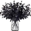 14PCS Black Halloween Decor Artificial Flowers Bulk