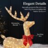 4ft 3-Piece 2D Lighted Christmas Deer Family Set - Image 6