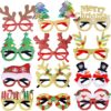 12Pcs Christmas Glasses Glitter Holiday Party Glasses